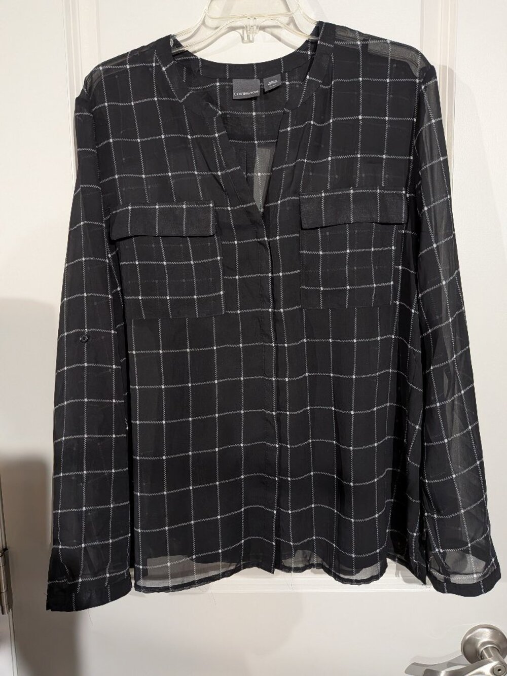 Women's Covington 2 Piece Blouse Black & White XL